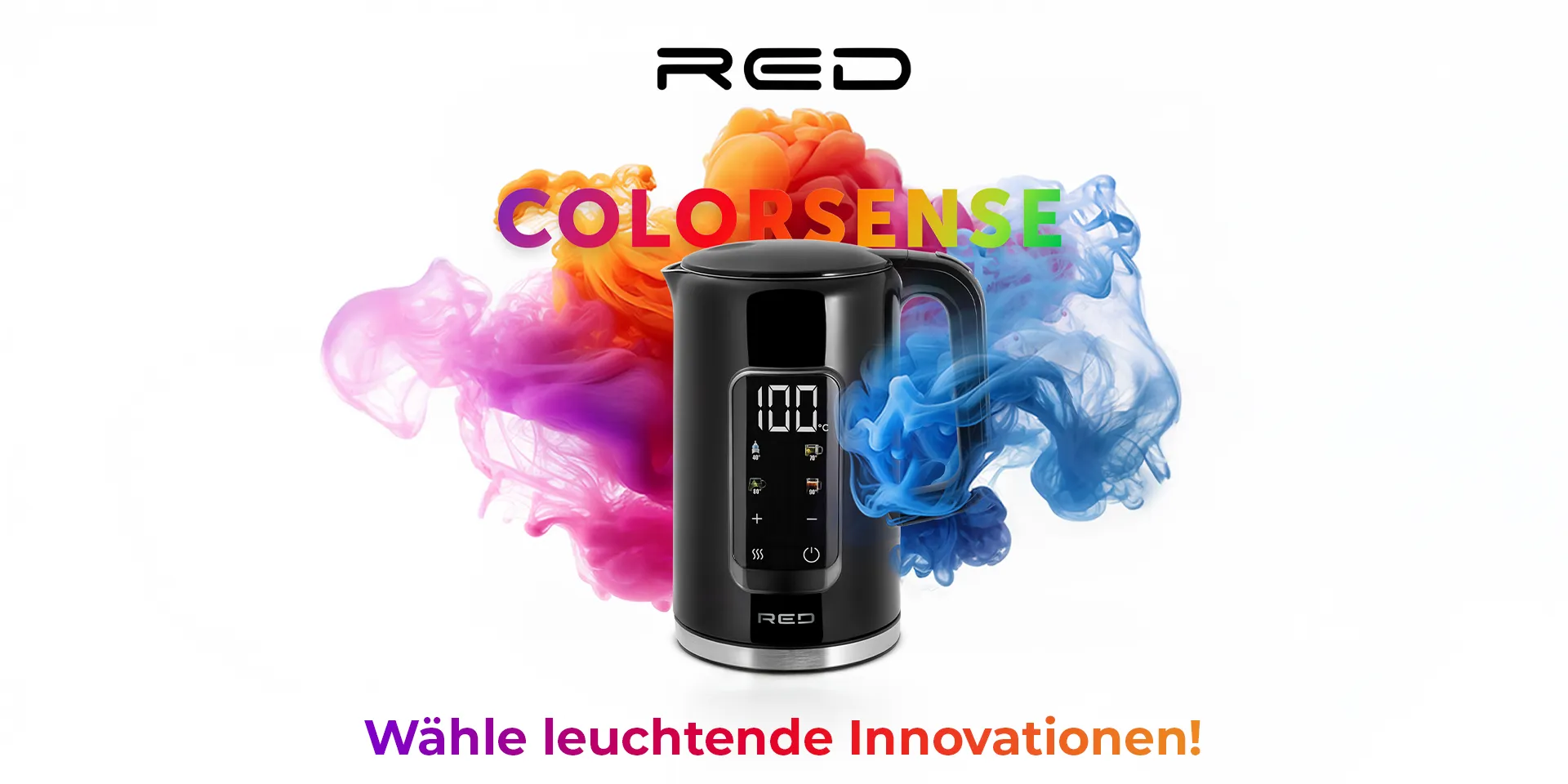 Wasserkocher 1,7L Schnellkochfunktion, Abschaltautomatik, 2000W, BPA-frei – Colorsense A11E – Stylischer Wasserkocher mit LED-Anzeige Wasserkocher 1,7L Schnellkochfunktion, Abschaltautomatik, 2000W, BPA-frei – Colorsense A11E – Stylischer Wasserkocher mit LED-Anzeige