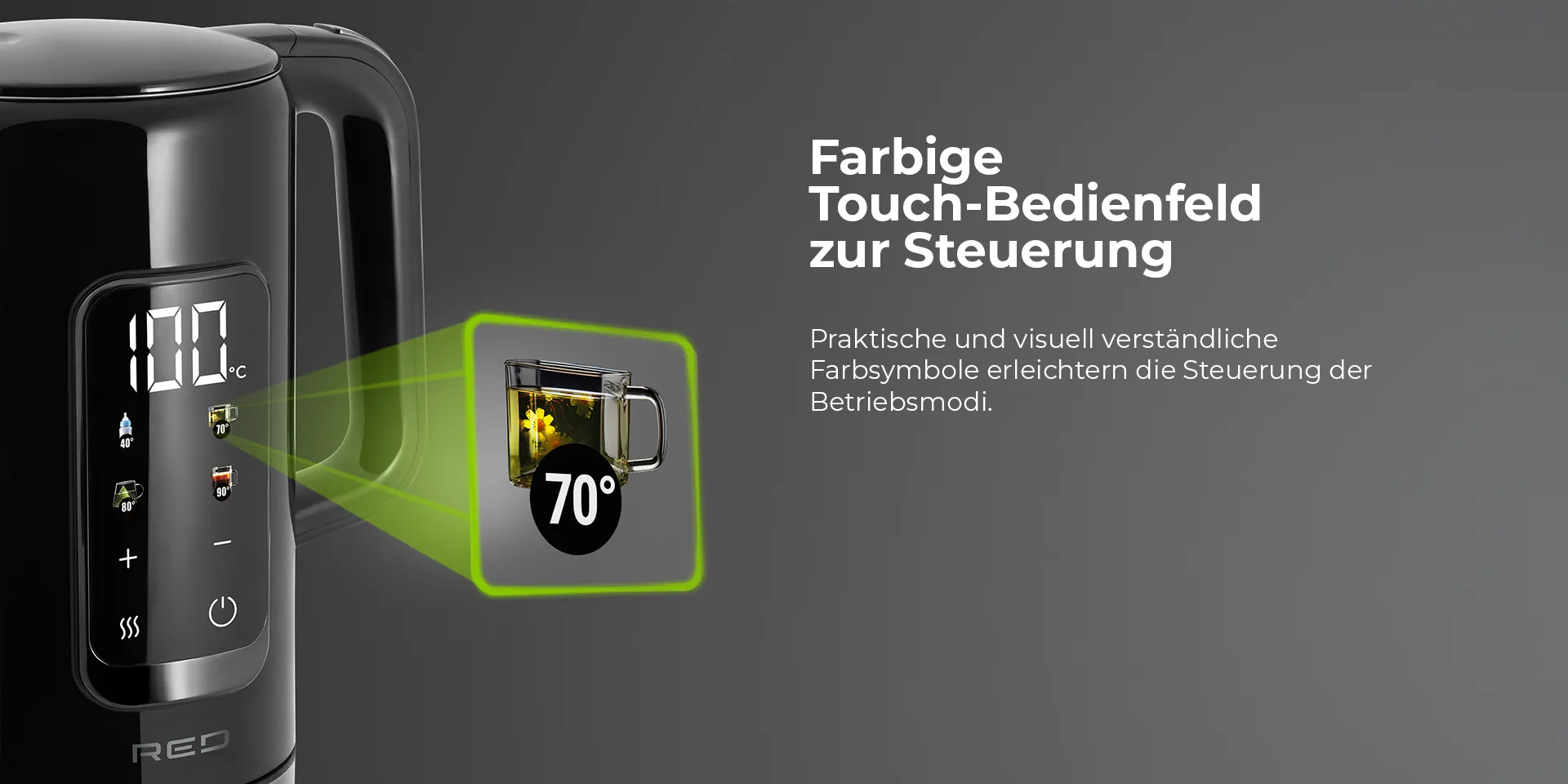 Wasserkocher 1,7L Schnellkochfunktion, Abschaltautomatik, 2000W, BPA-frei – Colorsense A11E – Stylischer Wasserkocher mit LED-Anzeige Wasserkocher 1,7L Schnellkochfunktion, Abschaltautomatik, 2000W, BPA-frei – Colorsense A11E – Stylischer Wasserkocher mit LED-Anzeige